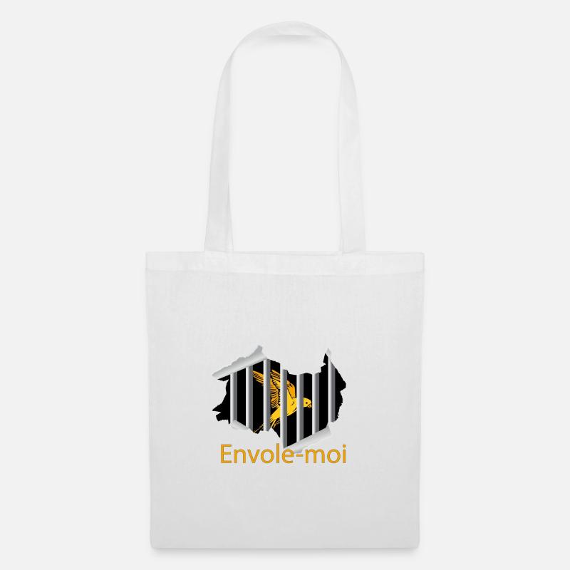 Oiseau dans la cage - Sac en tissu - blanc