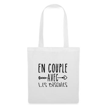 En Couple avec Biscuits, cadeau Fans de Biscuits - Sac en tissu - blanc - Devant