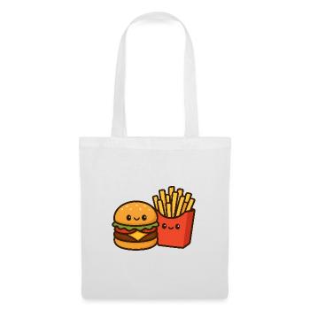 Kawaii Burger & Fries Duo - Sac en tissu - blanc - Devant