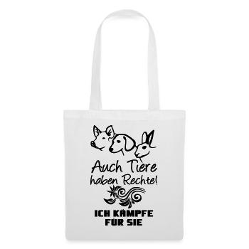 Tiere Tier Rechte Tierschutz vegan Geschenk - Stoffbeutel - Weiß - Vorne