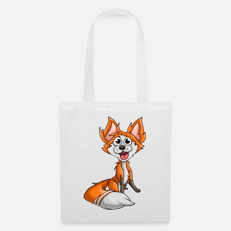 Lachender Fuchs - Stoffbeutel - Weiß
