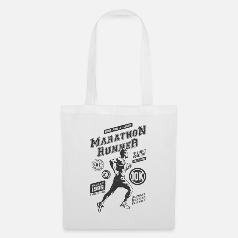 MARATHON RUNNER Jogging Sport Geschenke Shirts - Stoffbeutel - Weiß