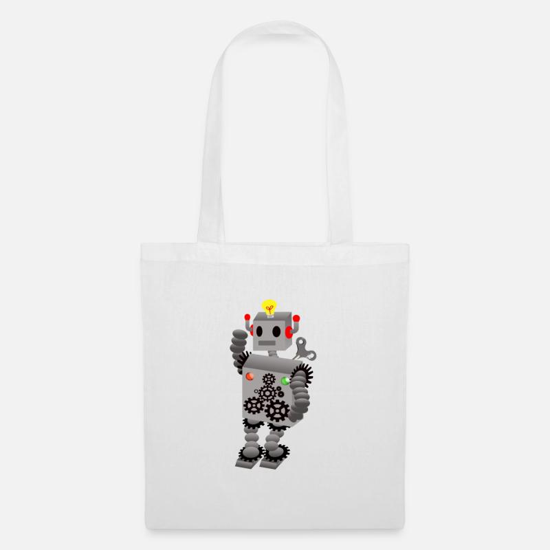 roboter - Stoffbeutel - Weiß