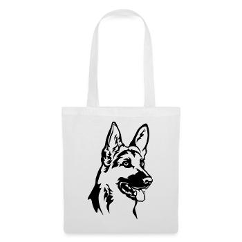 Deutscher Schäferhund Kopf - Stoffbeutel - Weiß - Vorne