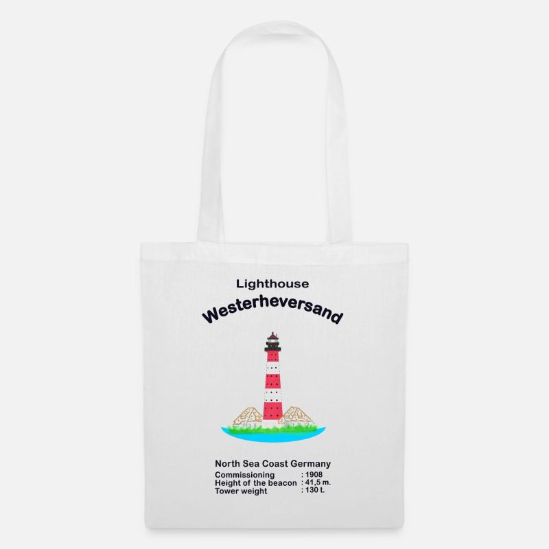 Leuchtturm Westerheversand Nordsee Deutschland - Stoffbeutel - Weiß