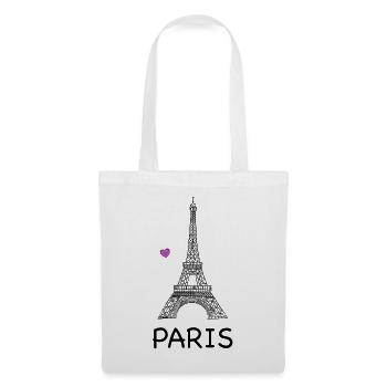 Eiffelturm Paris Strichzeichnung - Stoffbeutel - Weiß - Vorne