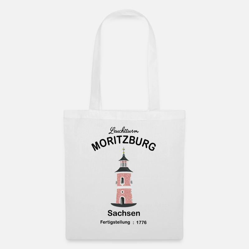 Leuchtturm Moritzburg Sachsen, Zeichnung - Stoffbeutel - Weiß