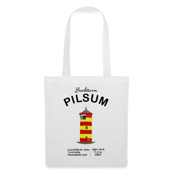 Leuchtturm Pilsum, Ostfriesland, deutsche Nordsee - Stoffbeutel - Weiß - Vorne
