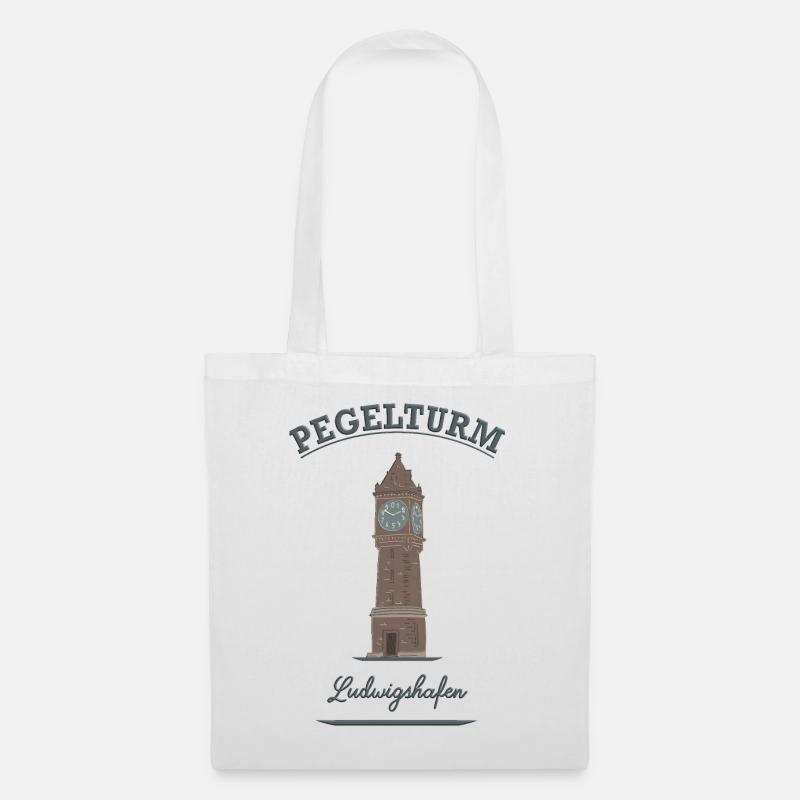 Pegelturm Ludwigshafen - Stoffbeutel - Weiß