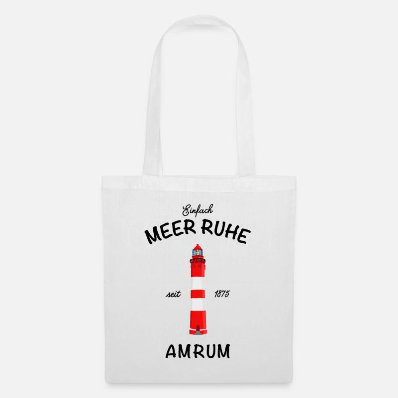 Leuchtturm auf Amrum, Einfach Meer Ruhe, Nordsee - Stoffbeutel - Weiß