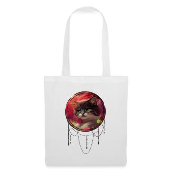 Cute kitten with birds - Tote Bag - white - Front