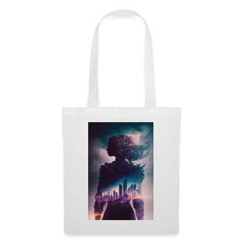 Mrs. Silhouette with Futuristic City Bunt - Tote Bag - white - Front
