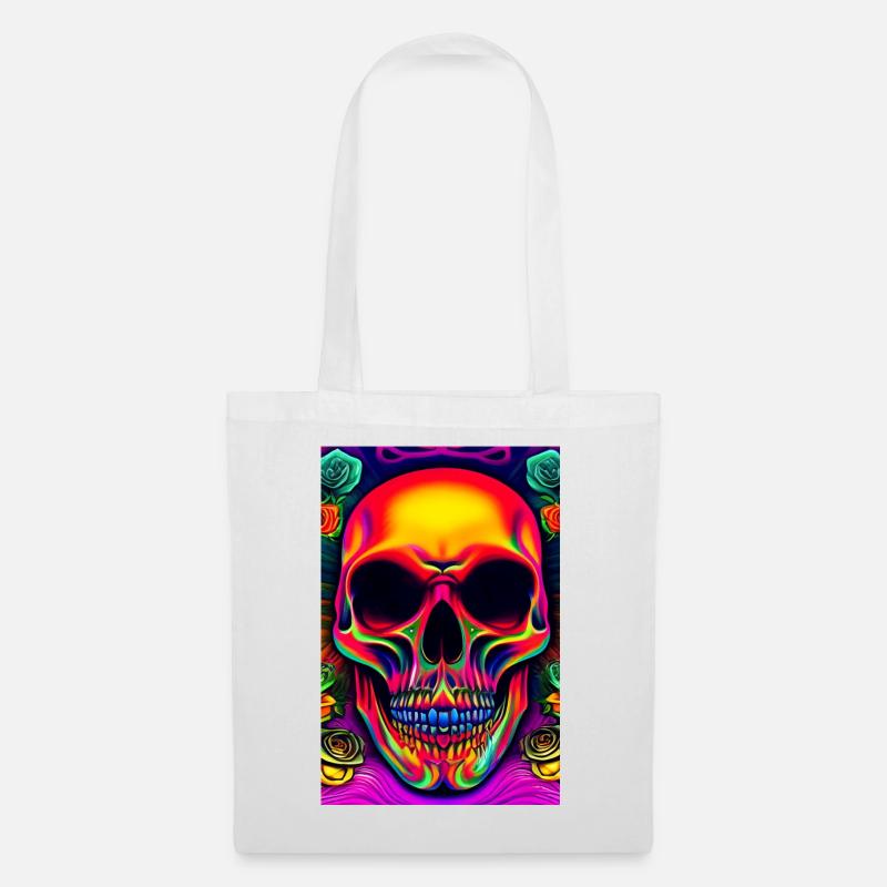 Abstrakte Totenkopf - Stoffbeutel - Weiß