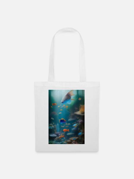 Fische, Aquarium - Stoffbeutel - Weiß
