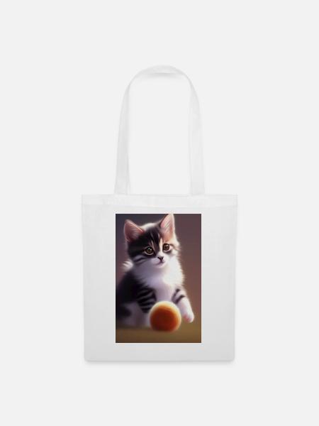 Baby Katze - Stoffbeutel - Weiß