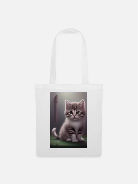 Baby Katze - Stoffbeutel - Weiß