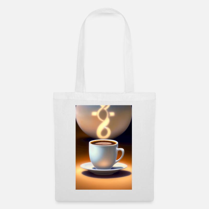 Kaffee, Kaffeebohnen - Stoffbeutel - Weiß