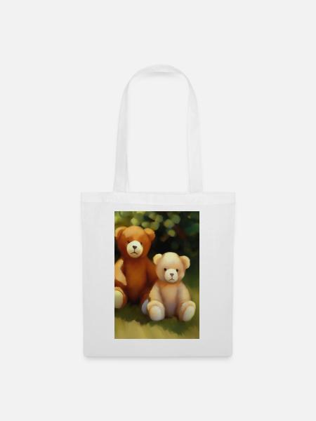 Teddybär - Stoffbeutel - Weiß