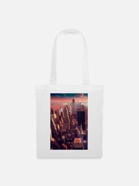New York City Skyline - Stoffbeutel - Weiß