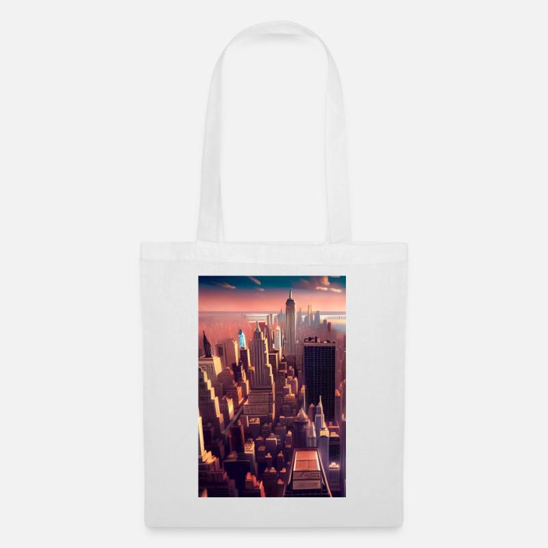 New York City Skyline - Stoffbeutel - Weiß