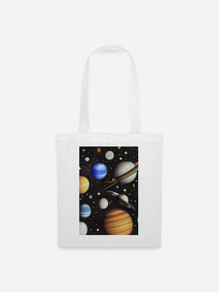 Weltall und Planeten - Stoffbeutel - Weiß