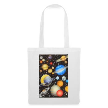 Weltall und Planeten - Stoffbeutel - Weiß - Vorne