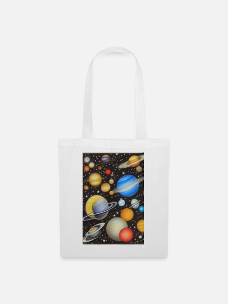 Weltall und Planeten - Stoffbeutel - Weiß