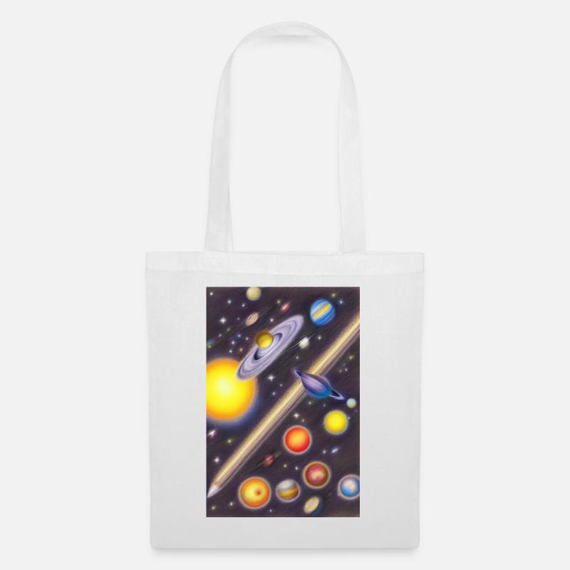 Espace et planètes - Sac en tissu - blanc