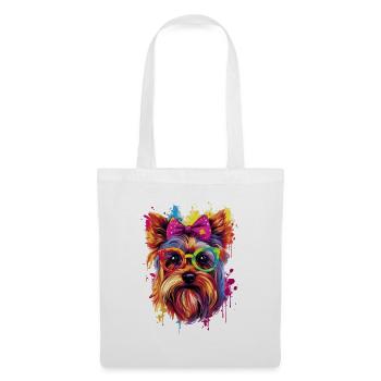 Niedliches Yorkshire-Terrier-Mädchen-Hundedesign - Stoffbeutel - Weiß - Vorne