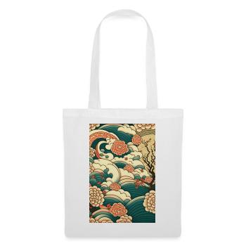 Wellenrosen Ukiyo-Wolken Muster - Stoffbeutel - Weiß - Vorne