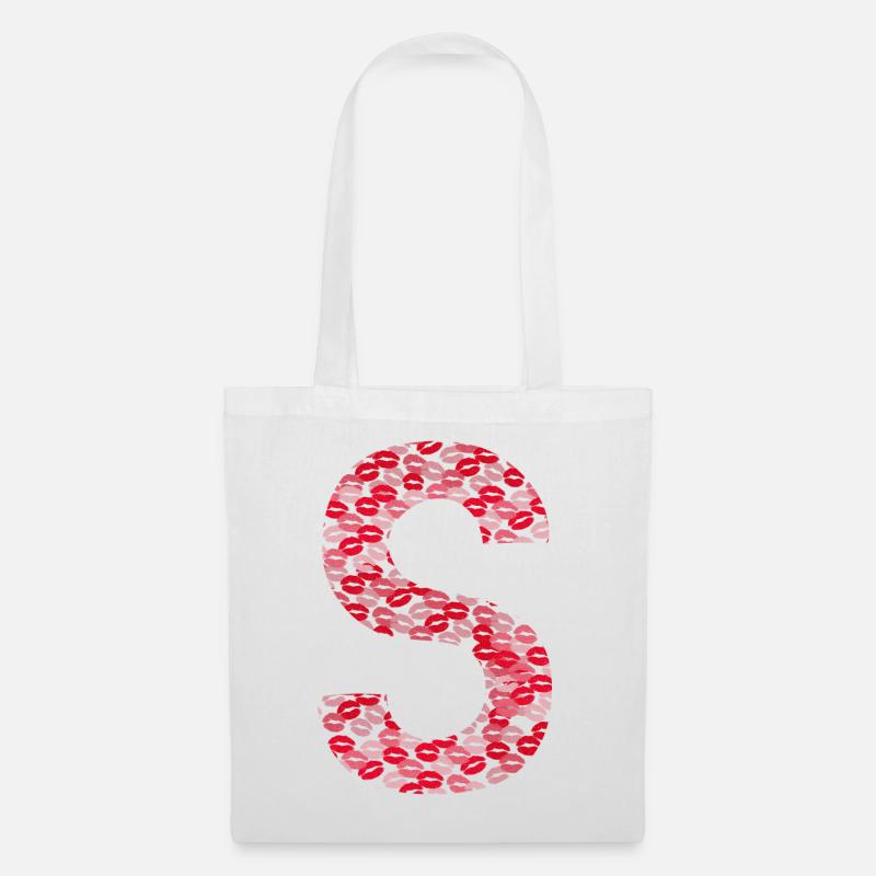 Buchstabe S - Vorname Initiales Geschenk - Stoffbeutel - Weiß