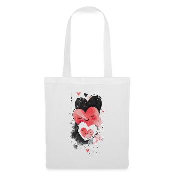 Three Happy Heart Faces | Cute and Content. - Tote Bag - white - Front