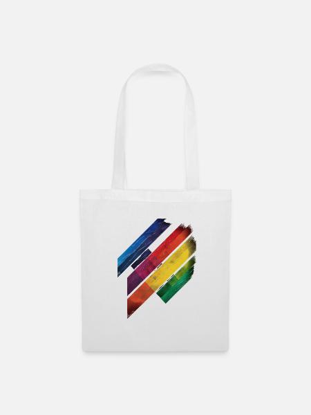 Abstraktes Regenbogen Pride Tornado Design - Lebendig - Stoffbeutel - Weiß