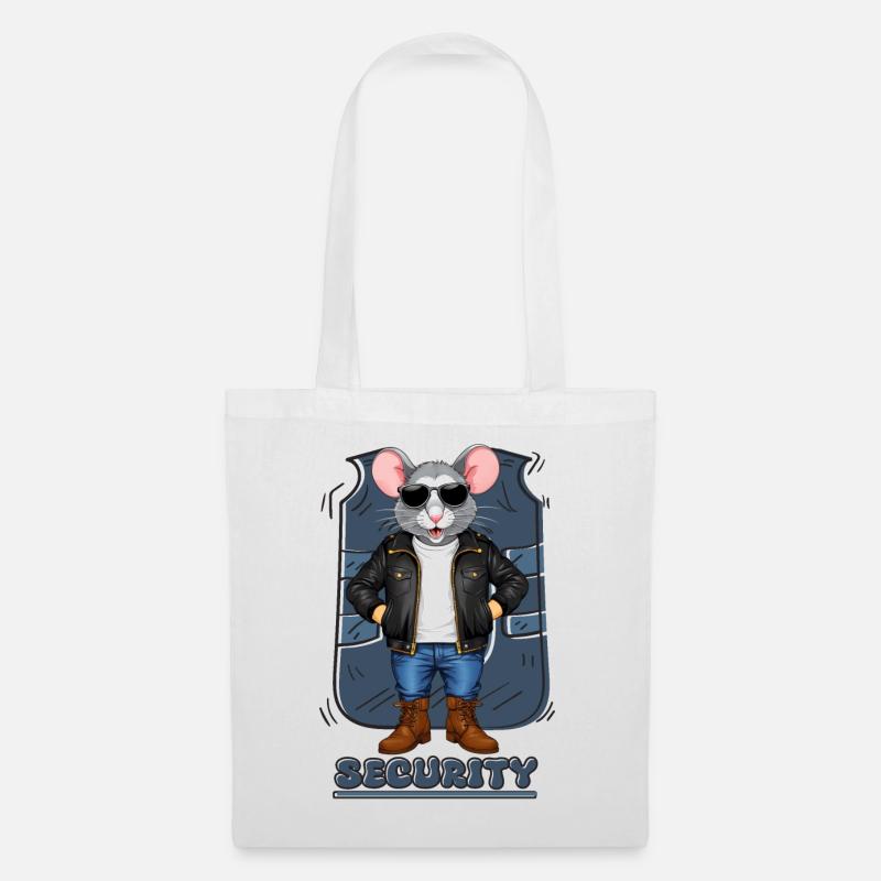 Security Maus - Stoffbeutel - Weiß