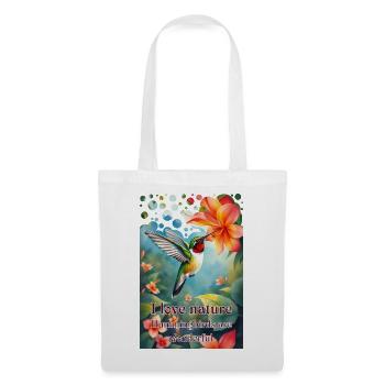 J’aime la nature, les colibris sont uniques - Sac en tissu - blanc - Devant