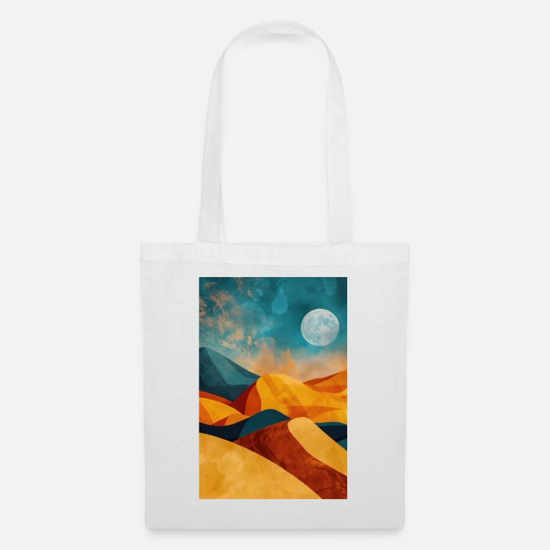 Wüstenlandschaft Illustration Poster - Stoffbeutel - Weiß