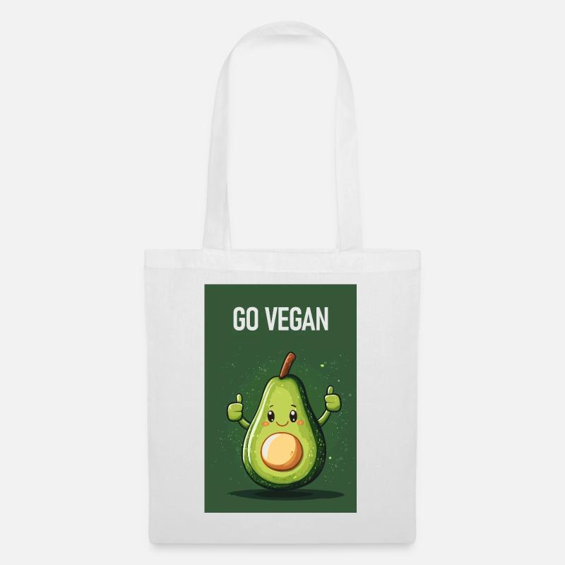GO VEGAN - Stoffbeutel - Weiß