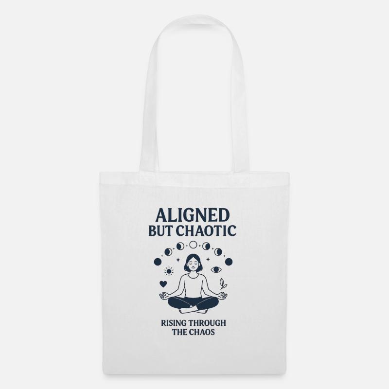 Ausgewogenes und chaotisches Meditationsdesign - Stoffbeutel - Weiß