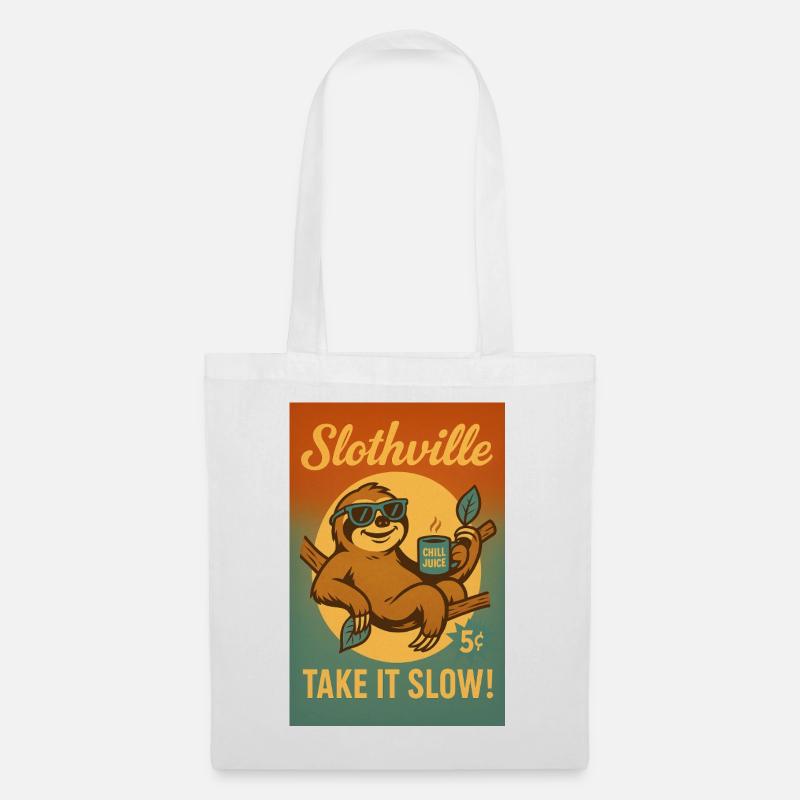 Faultier Slothville - Stoffbeutel - Weiß