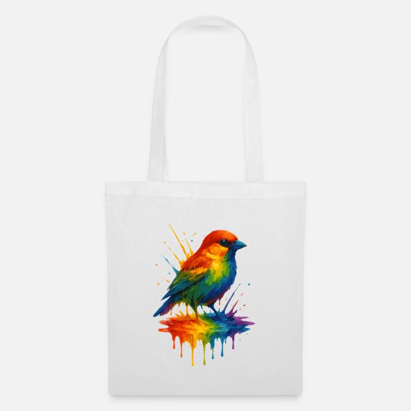 Ulmer Regenbogen SPATZ - Stoffbeutel - Weiß