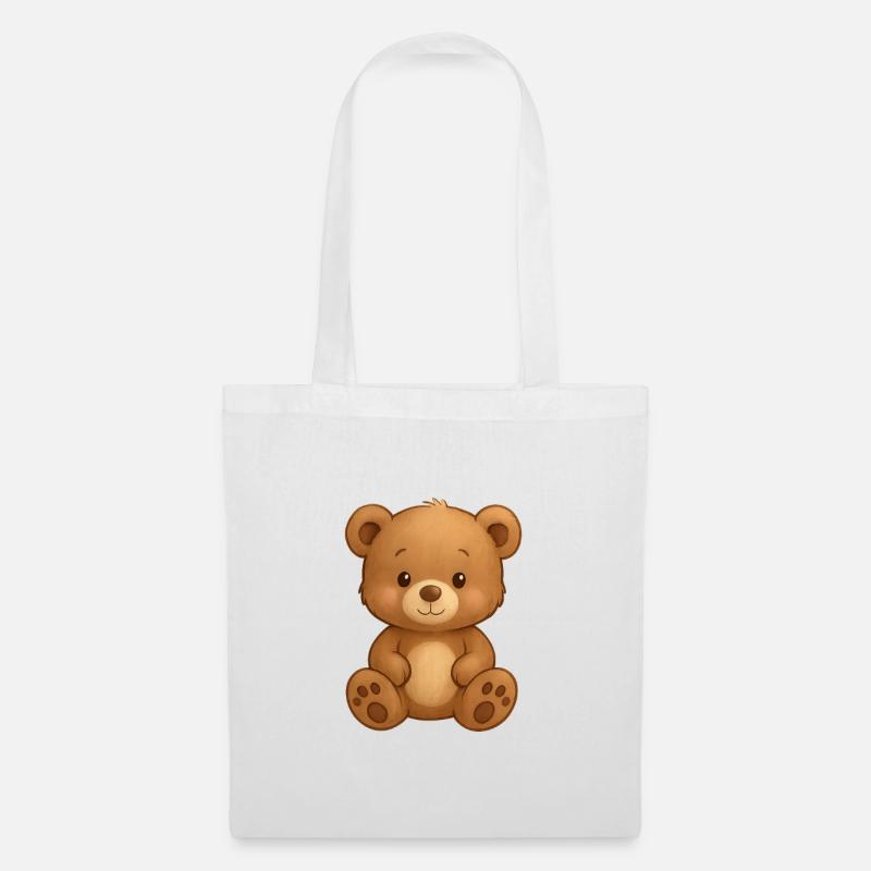 Teddybär - Stoffbeutel - Weiß