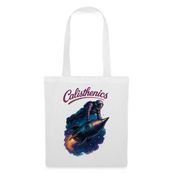 Calisthenics Astronaut Liegestütze Rakete Geschenk - Stoffbeutel - Weiß - Vorne