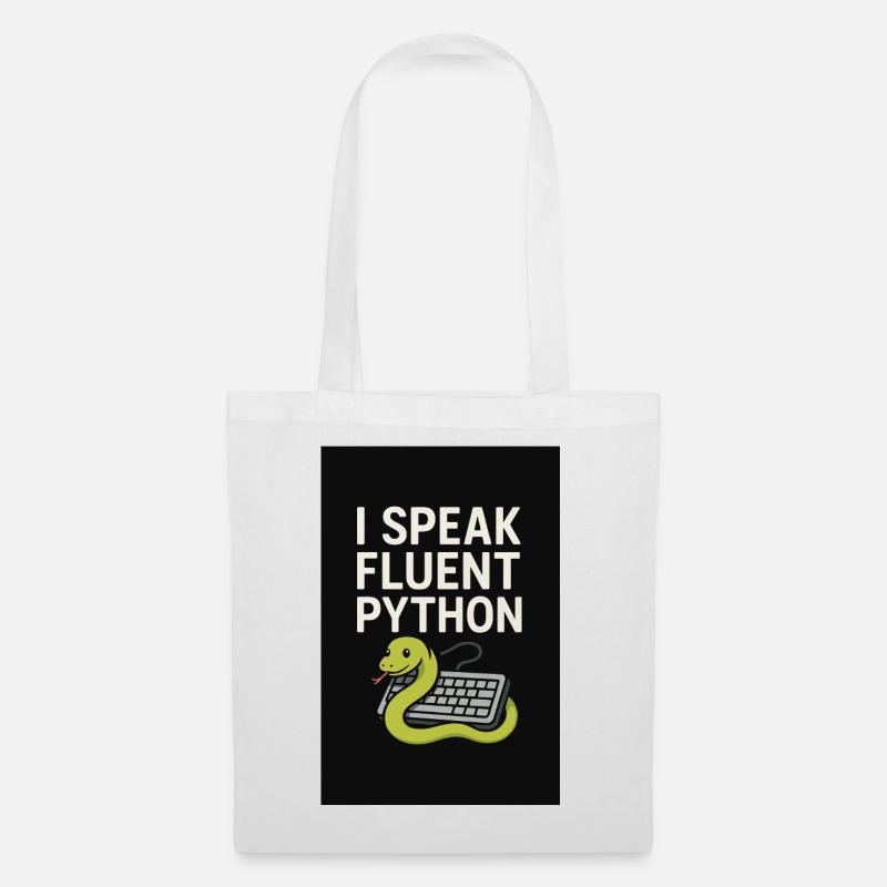 Python-Codierungsschlange - Stoffbeutel - Weiß