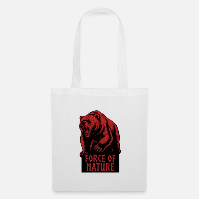 Wild Bear – Force indomptée de la nature - Sac en tissu - blanc