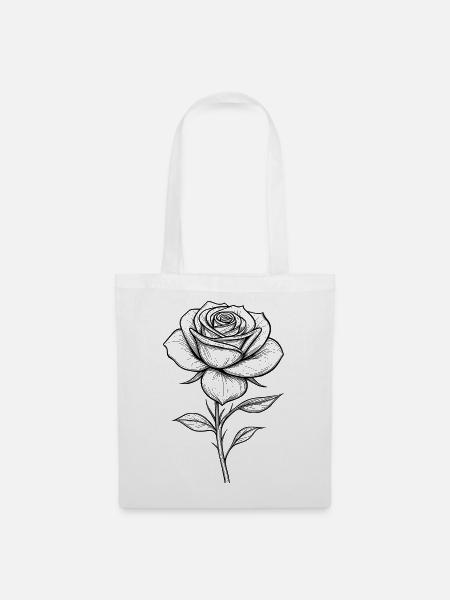 Rose transparent - Stoffbeutel - Weiß