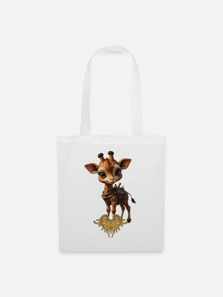 Charmante Steampunk-Giraffe - Stoffbeutel - Weiß