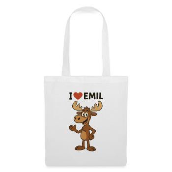 Humorous moose with heart and text - Tote Bag - white - Front