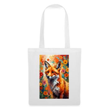 Fuchs Blumen abstrakt Fuchsliebhaber Geschenk  - Stoffbeutel - Weiß - Vorne