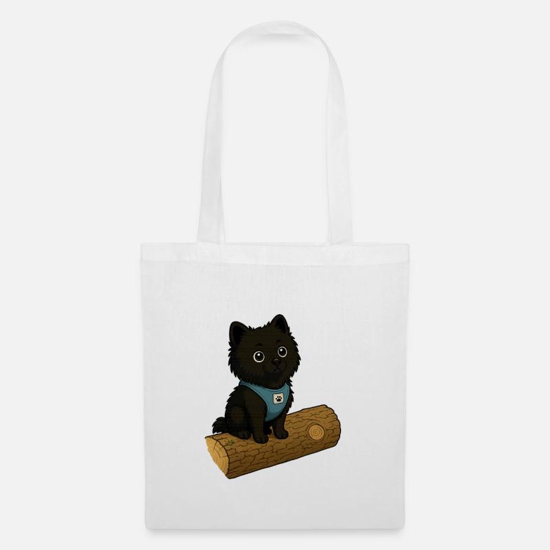 Cute dog with tree trunk - Tote Bag - white