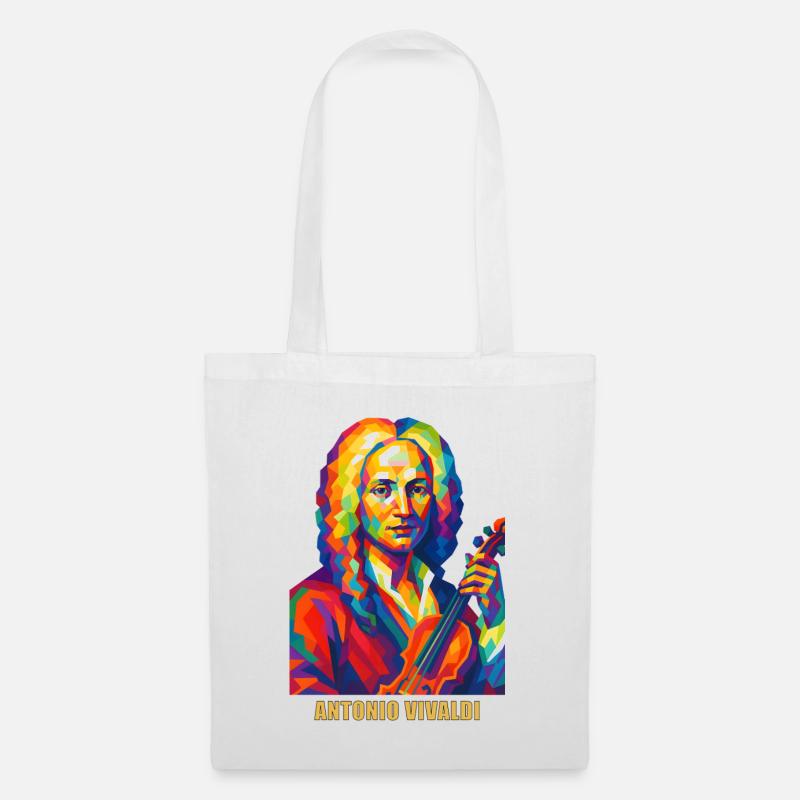 Vivaldi Portrait in Farbvielfalt - Stoffbeutel - Weiß
